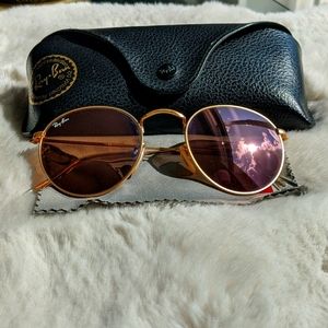 Ray-Bans round metal with copper flash lenses
